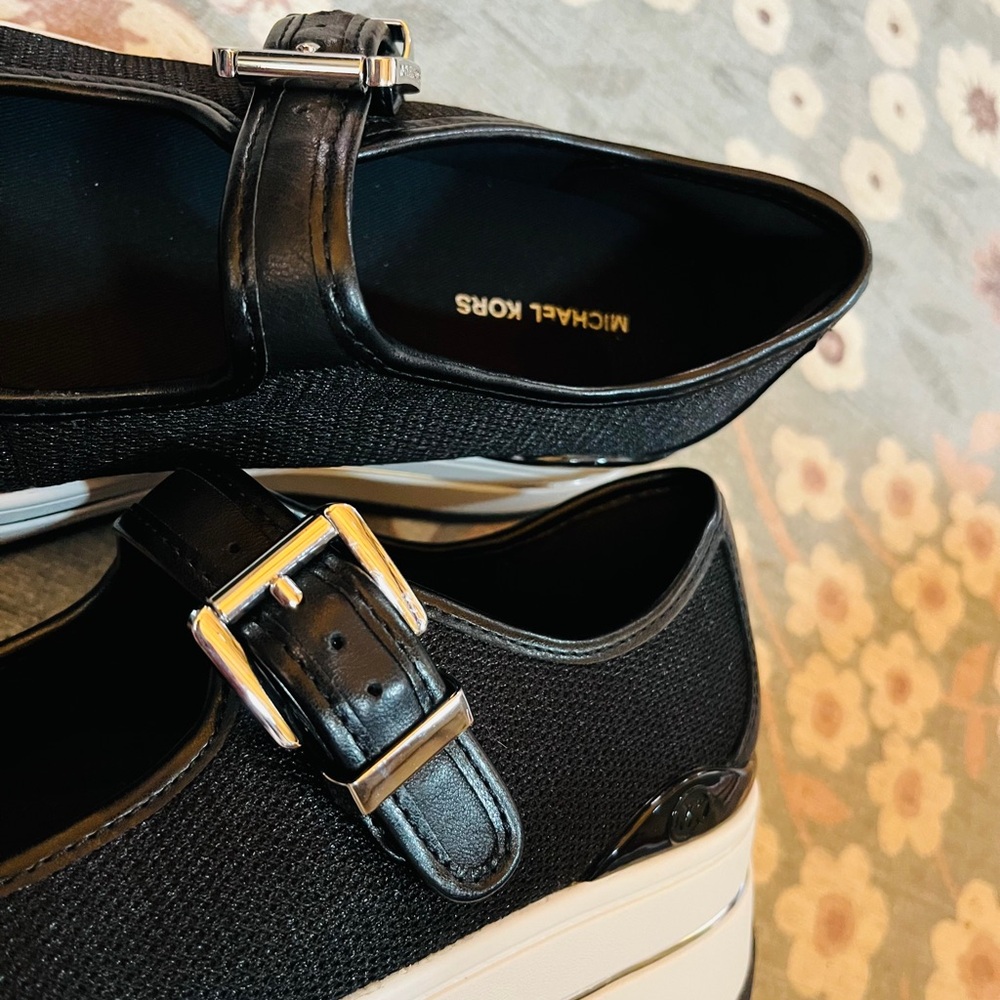 New Michael Kors Hayes Mary Jane Platform Sneakers Black Mesh Sz 8 MSRP$175 - Picture 8 of 15